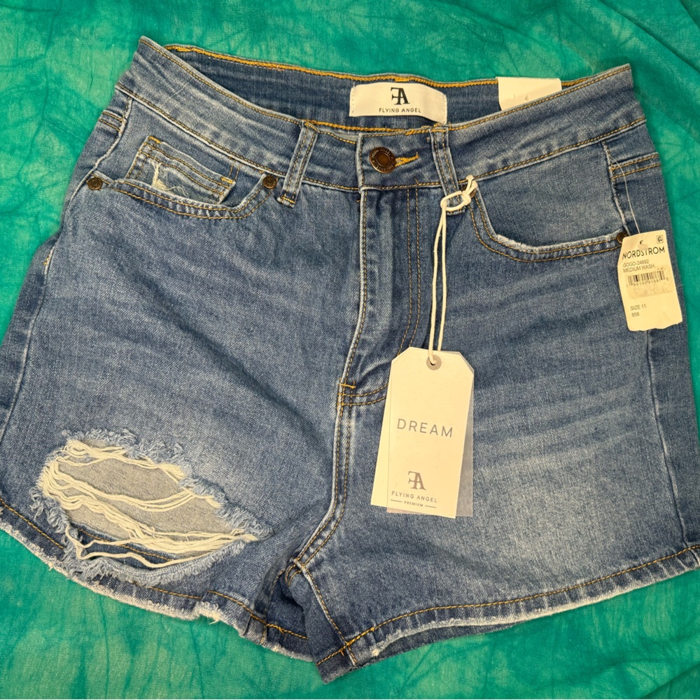 Flying Angel Denim Shorts
